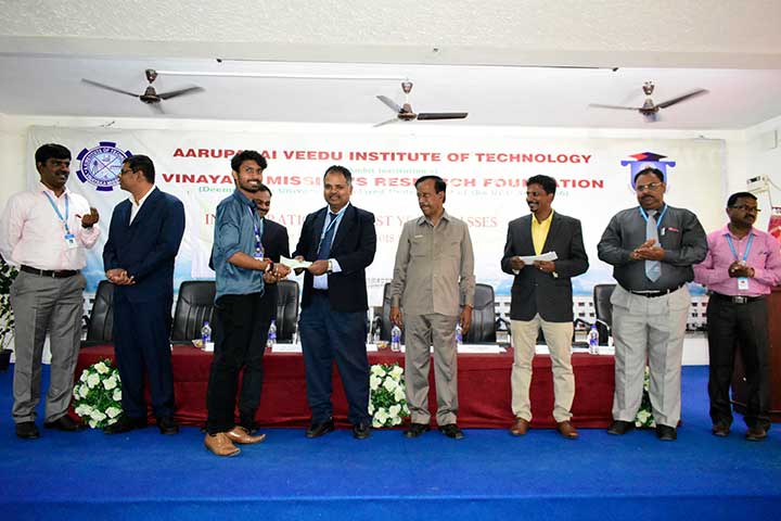 First year student awarded for merit in the freshers day celebration-AVIT

